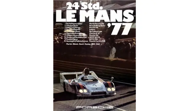 Cartel histórico de Porsche en Le Mans