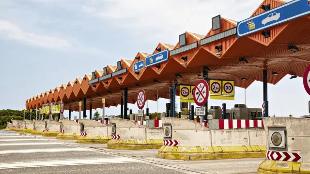 Una estación de peaje en las carreteras de España.