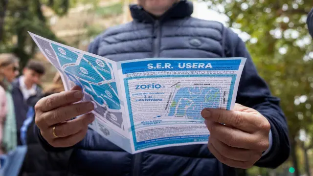 Nueva zona de estacionamiento regulado SER en el barrio de Zafío, en Usera.
