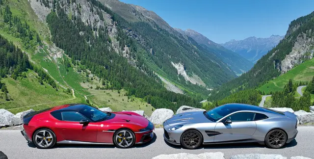 Comparativa del Ferrari 12Cilindri y Aston Martin Vanquish: perfiles.
