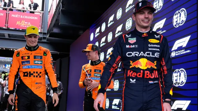 Lando Norris, Oscar Piastri y Max Verstappen en el GP de Australia de 2025