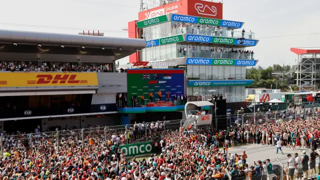 Podio del GP de España 2025 en el circuito de Montmeló