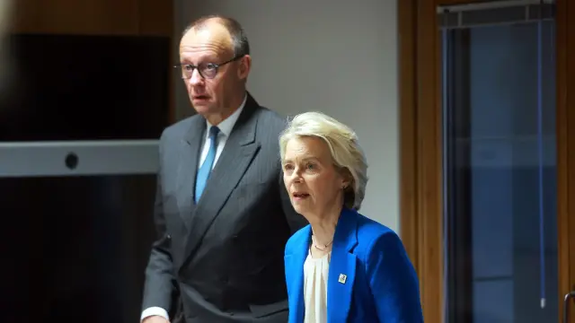 Canciller de Alemania, Friedrich Merz, y la presidente de la Comisión Europea, Ursula von der Leyen.