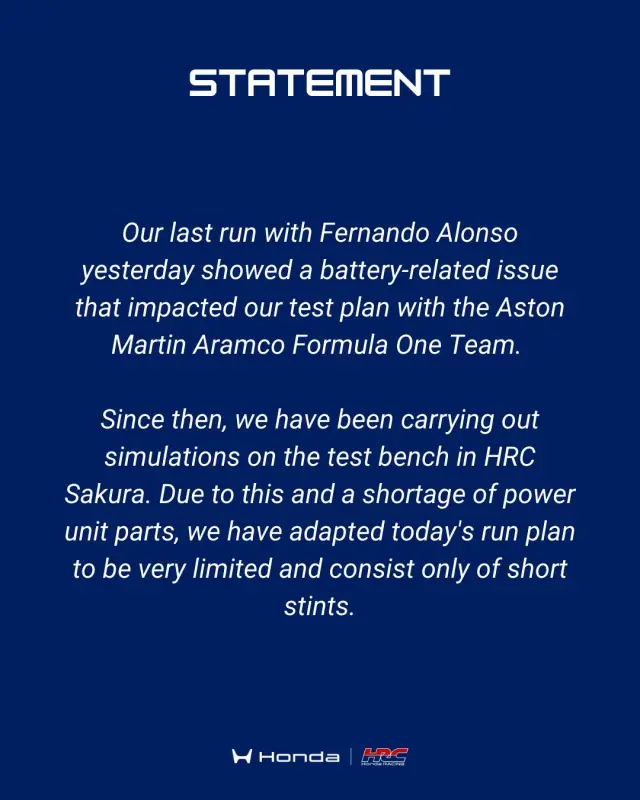 El comunicado de Honda sobre el problema de Aston Martin