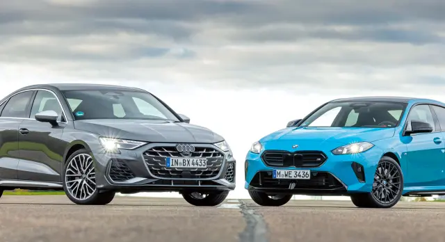 Audi S3 Sedan vs. BMW M235 xDrive Gran Coupé. Frontales.