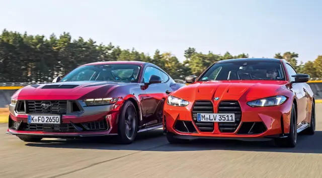 Comparativa del Ford Mustang Dark Horse vs. BMW M4 Coupé.