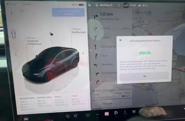 He probado el Tesla Model Y en modo FSD (Full Self-Driving). Cockpit.