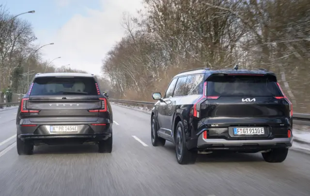 Comparativa del Kia EV9 GT vs Volvo EX90 Twin Motor AWD. Zagas.