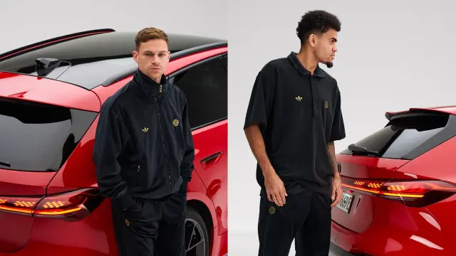Kimmich y Luis Díaz posan con el Audi RS 5 Avant
