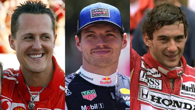 Schumacher, Verstappen y Senna, los mejores para Checo