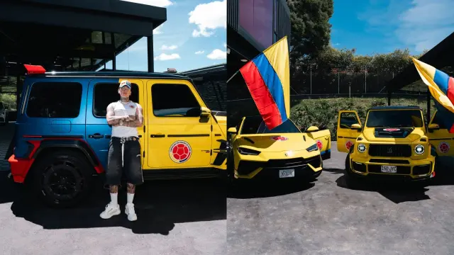 Baña sus coches en la bandera de Colombia