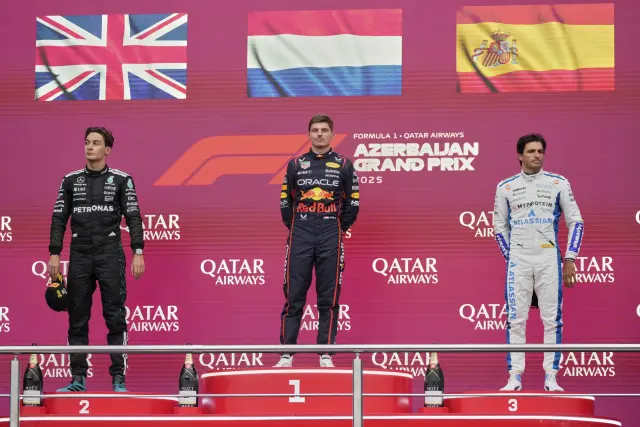 El último podio en el circuito de Bakú